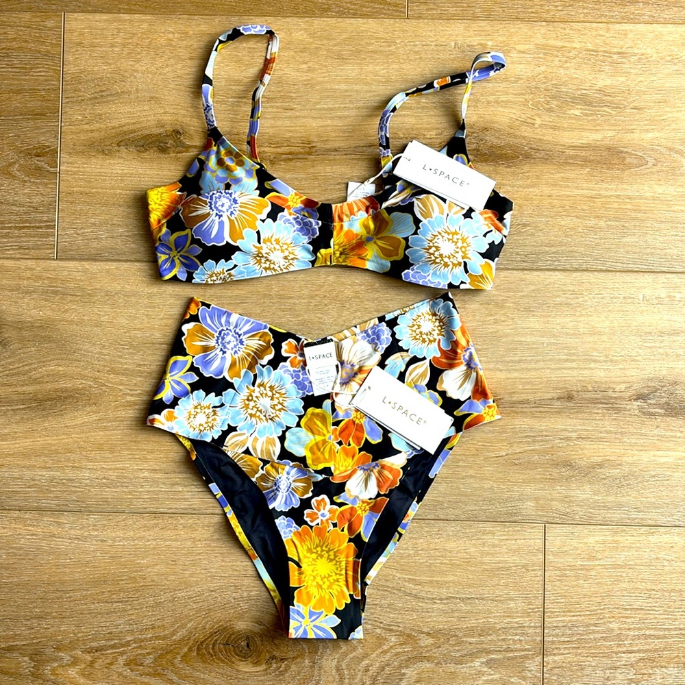 NWT L*Space Fused Seam-Free Alec Ry Bikini Set Sugar and Spice SET IN SMALL